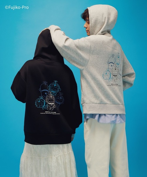 GLOBAL WORK（グローバルワーク）の「ドラえもん/ライトクッションZIPパーカー/646957（パーカー・メンズ・ライトグレー/ブラック・LARGE/MEDIUM）」の10枚目の写真