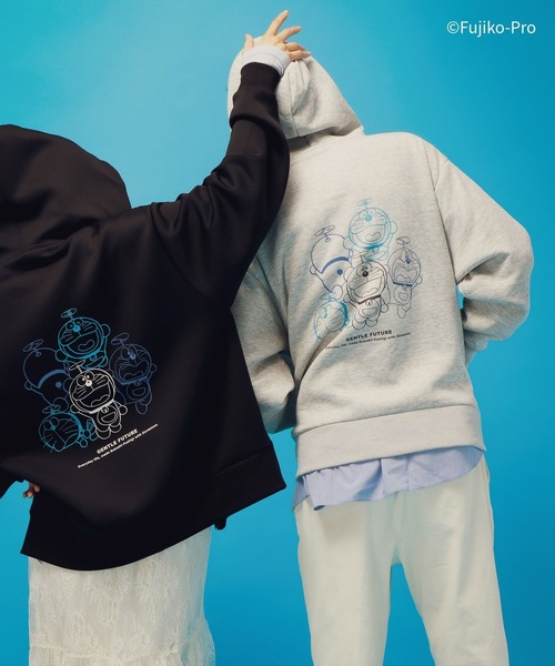 GLOBAL WORK（グローバルワーク）の「ドラえもん/ライトクッションZIPパーカー/646957（パーカー・メンズ・ライトグレー/ブラック・LARGE/MEDIUM）」の11枚目の写真