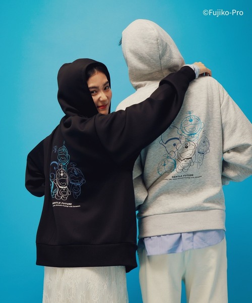 GLOBAL WORK（グローバルワーク）の「ドラえもん/ライトクッションZIPパーカー/646957（パーカー・メンズ・ライトグレー/ブラック・LARGE/MEDIUM）」の12枚目の写真