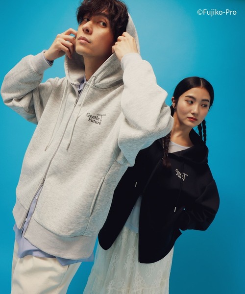 GLOBAL WORK（グローバルワーク）の「ドラえもん/ライトクッションZIPパーカー/646957（パーカー・メンズ・ライトグレー/ブラック・LARGE/MEDIUM）」の3枚目の写真