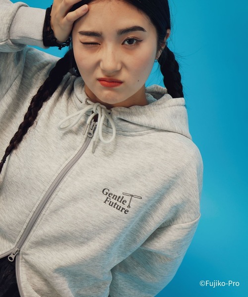 GLOBAL WORK（グローバルワーク）の「ドラえもん/ライトクッションZIPパーカー/646957（パーカー・メンズ・ライトグレー/ブラック・LARGE/MEDIUM）」の20枚目の写真