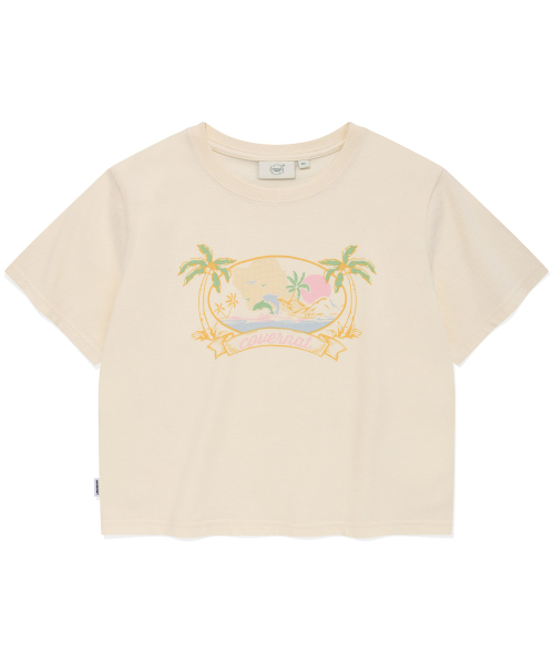 COVERNAT WOMAN(カバーナットウーマン)の「ウィメンズクロップビーチファムTシャツ アイボリー(Tシャツ/カットソー・レディース・その他・WS/WM)」の2枚目の写真