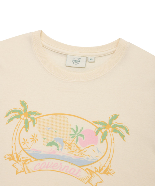 COVERNAT WOMAN(カバーナットウーマン)の「ウィメンズクロップビーチファムTシャツ アイボリー(Tシャツ/カットソー・レディース・その他・WS/WM)」の4枚目の写真