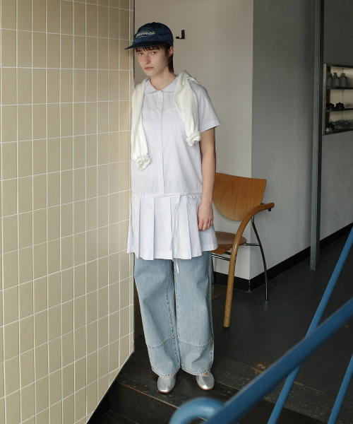 COVERNAT WOMAN(カバーナットウーマン)の「ウィメンズプリーツシャツワンピーススカイブルー(ワンピース・レディース・その他・WS/WM)」の4枚目の写真