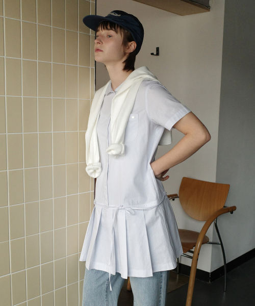 COVERNAT WOMAN(カバーナットウーマン)の「ウィメンズプリーツシャツワンピーススカイブルー(ワンピース・レディース・その他・WS/WM)」の5枚目の写真