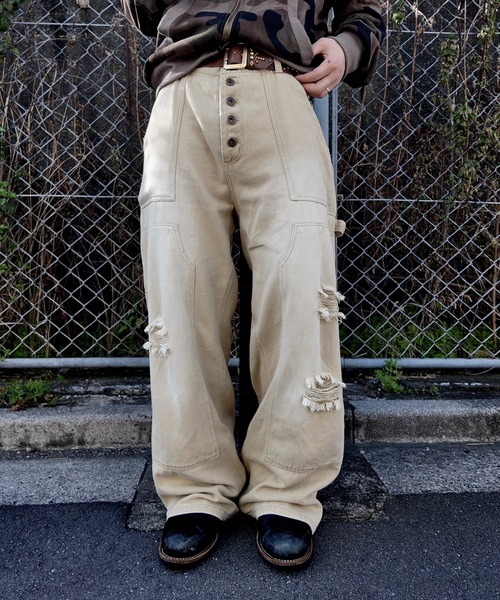 セール】ヴィンテージベイカーバギーダブルニーペインターパンツ