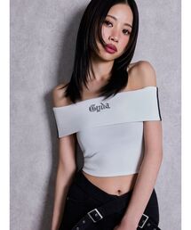 GYDA | Gyda bijouサイドラインオフショルショートTOPS(Tシャツ/カットソー)
