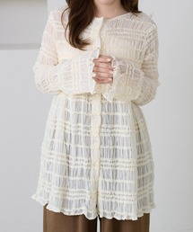 【apres jour clair】シャーリングシアーフリルチュニック