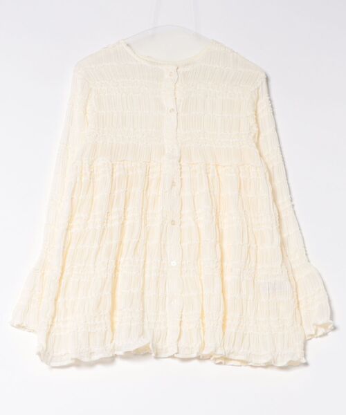 apres jour clair（アプレジュールクレア）の「【apres jour clair】シャーリングシアーフリルチュニック（シャツ/ブラウス・レディース・グリーン系その他/ダークブラウン/アイボリー・フリー/X-LARGE）」の10枚目の写真