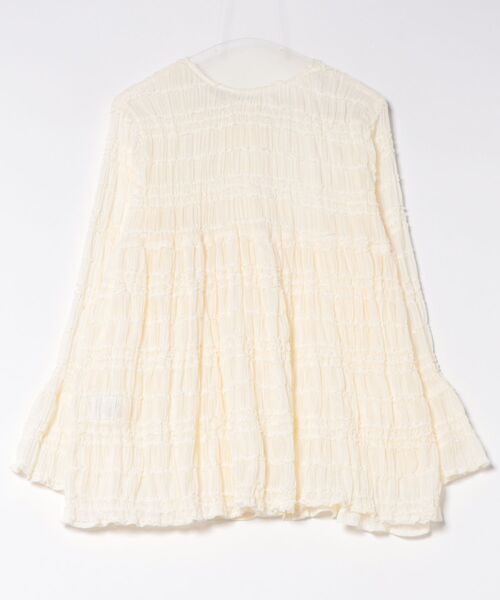 apres jour clair（アプレジュールクレア）の「【apres jour clair】シャーリングシアーフリルチュニック（シャツ/ブラウス・レディース・グリーン系その他/ダークブラウン/アイボリー・フリー/X-LARGE）」の6枚目の写真