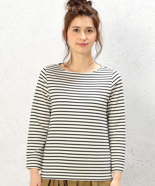 green label relaxing（グリーンレーベルリラクシング）の「KF リップルBOR B/N PO カットソー◆（Tシャツ/カットソー・レディース・オフホワイト/グレー/ネイビー・FREE）」の5枚目の写真