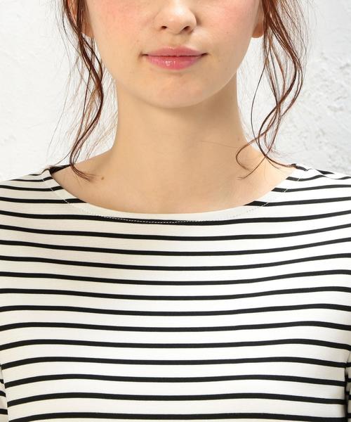 green label relaxing（グリーンレーベルリラクシング）の「KF リップルBOR B/N PO カットソー◆（Tシャツ/カットソー・レディース・オフホワイト/グレー/ネイビー・FREE）」の7枚目の写真