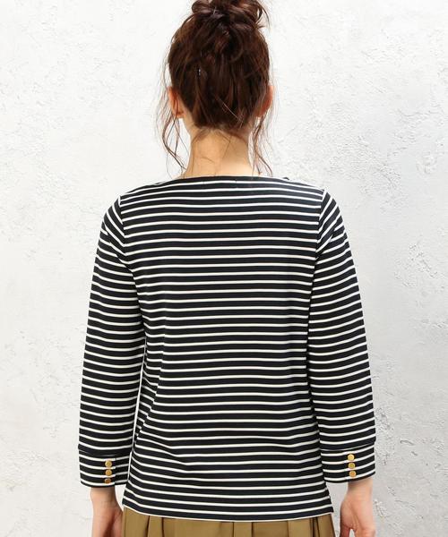 green label relaxing（グリーンレーベルリラクシング）の「KF リップルBOR B/N PO カットソー◆（Tシャツ/カットソー・レディース・オフホワイト/グレー/ネイビー・FREE）」の12枚目の写真