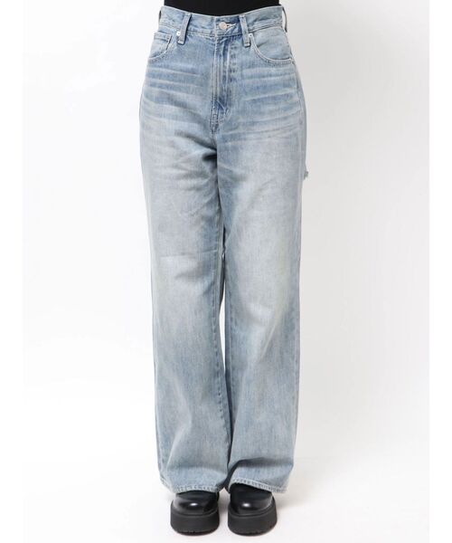 EVRIS（エヴリス）の「BACKスラッシュレースハイウエストワイドデニムパンツ　春服（デニムパンツ・レディース・インディゴブルー/ライトブルー/ブラック・SMALL/MEDIUM）」の14枚目の写真