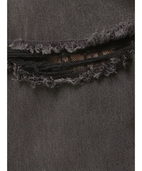 EVRIS（エヴリス）の「BACKスラッシュレースハイウエストワイドデニムパンツ　春服（デニムパンツ・レディース・インディゴブルー/ライトブルー/ブラック・SMALL/MEDIUM）」の5枚目の写真