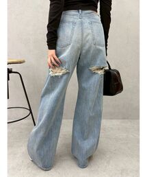 EVRIS | BACKスラッシュレースハイウエストワイドデニムパンツ(デニムパンツ)