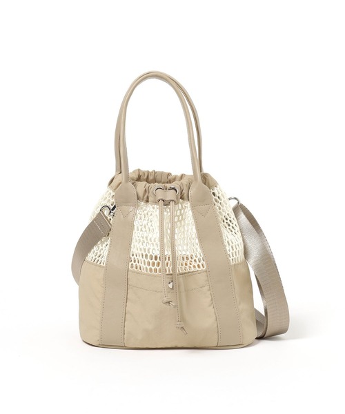 LAKOLE（ラコレ）の「メッシュコンビ巾着ショルダーバッグ / 633917（ショルダーバッグ・レディース・ブラック/ブラウン/ベージュ・FREE）」の4枚目の写真