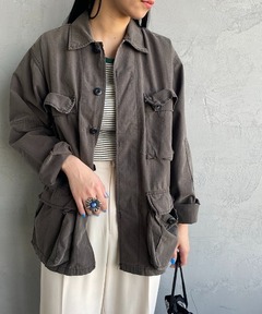 DOT FLOWER VEIL TRENCH ブラウン　Sサイズ DOT FLOWER VEIL TRENCH（トレンチコート）｜Ameri（アメリ）の