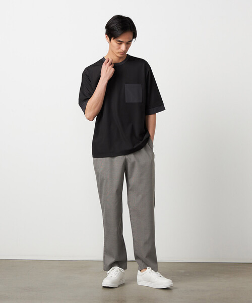 COMME CA ISM(コムサイズム)の「軽量スクエアジャカード フェイクレイヤードTシャツ(Tシャツ/カットソー・メンズ・グレー/ブラック/ネイビー・LARGE/MEDIUM)」の9枚目の写真
