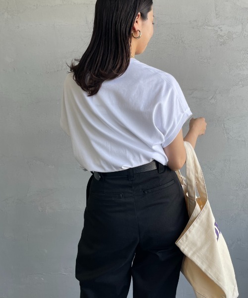 GYMPHLEX（ジムフレックス）の「[GYMPHLEX/ジムフレックス] ワンポイントロゴ刺繍 ノースリーブカットソー（Tシャツ/カットソー・レディース・ホワイト/ライトグリーン/ブラック・14）」の6枚目の写真