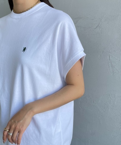 GYMPHLEX（ジムフレックス）の「[GYMPHLEX/ジムフレックス] ワンポイントロゴ刺繍 ノースリーブカットソー（Tシャツ/カットソー・レディース・ホワイト/ライトグリーン/ブラック・14）」の13枚目の写真