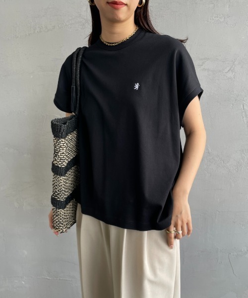 GYMPHLEX（ジムフレックス）の「[GYMPHLEX/ジムフレックス] ワンポイントロゴ刺繍 ノースリーブカットソー（Tシャツ/カットソー・レディース・ホワイト/ライトグリーン/ブラック・14）」の19枚目の写真