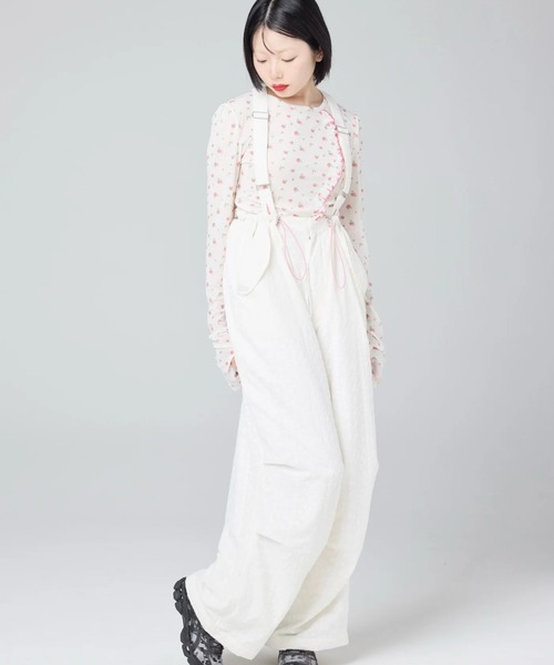 Little sunny bite(リトルサニーバイト)の「littlesunnybite/リトルサニーバイト/floral tulle top(Tシャツ/カットソー・レディース・ブラック/ピンク/ホワイト・S/M)」の16枚目の写真