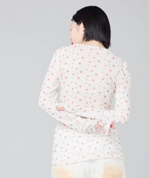 Little sunny bite(リトルサニーバイト)の「littlesunnybite/リトルサニーバイト/floral tulle top(Tシャツ/カットソー・レディース・ブラック/ピンク/ホワイト・S/M)」の17枚目の写真