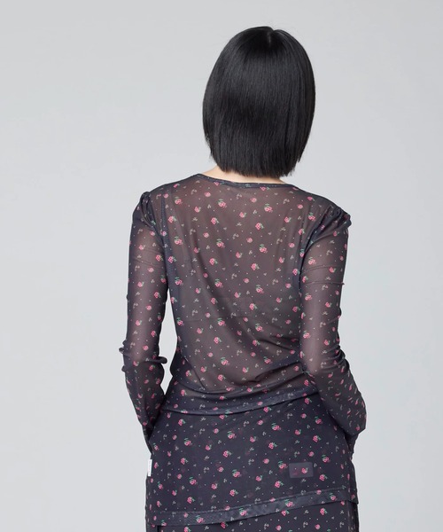 Little sunny bite(リトルサニーバイト)の「littlesunnybite/リトルサニーバイト/floral tulle top(Tシャツ/カットソー・レディース・ブラック/ピンク/ホワイト・S/M)」の6枚目の写真