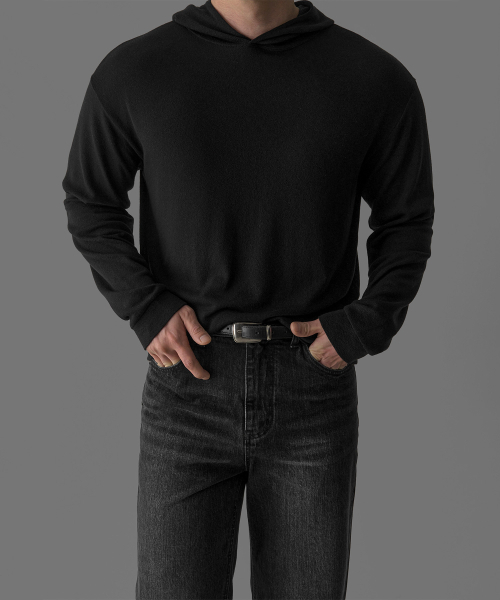 Pattern Master Long Henley Neck Knit Tee — трикотажная футболка с длинным рукавом [черный]