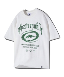 クラックグラフィックロゴピグメント半袖TシャツGT-382_アイボリー