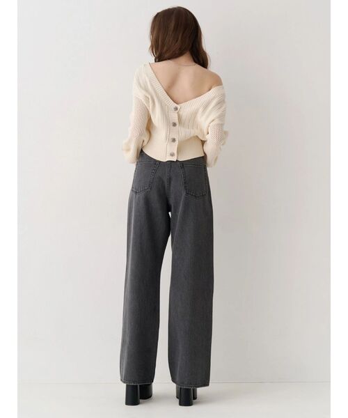 EVRIS（エヴリス）の「前後2WAYピグメントニットショートカーディガン　春服（カーディガン/ボレロ・レディース・ホワイト/ブルー/ブラック・FREE）」の14枚目の写真