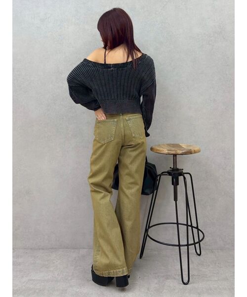 EVRIS（エヴリス）の「前後2WAYピグメントニットショートカーディガン　春服（カーディガン/ボレロ・レディース・ホワイト/ブルー/ブラック・FREE）」の19枚目の写真