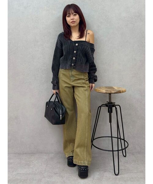 EVRIS（エヴリス）の「前後2WAYピグメントニットショートカーディガン　春服（カーディガン/ボレロ・レディース・ホワイト/ブルー/ブラック・FREE）」の20枚目の写真