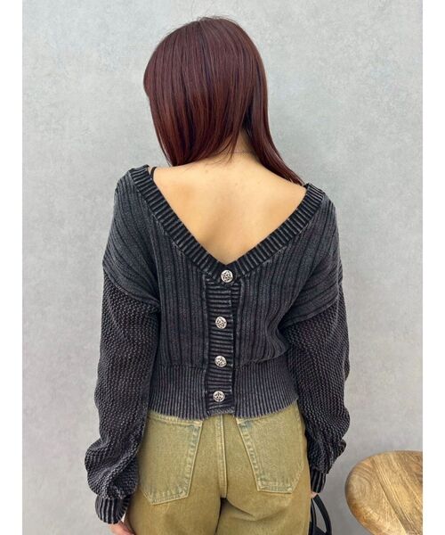 EVRIS（エヴリス）の「前後2WAYピグメントニットショートカーディガン　春服（カーディガン/ボレロ・レディース・ホワイト/ブルー/ブラック・FREE）」の22枚目の写真