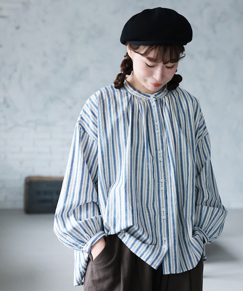 soulberry(ソウルベリー)の「あまからレシピのブラウス(シャツ/ブラウス・レディース・ネイビー・L/M/5L/4L/3L/LL)」の1枚目の写真
