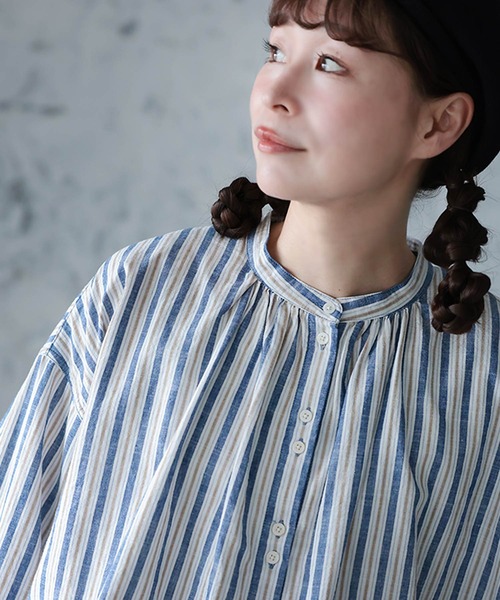 soulberry(ソウルベリー)の「あまからレシピのブラウス(シャツ/ブラウス・レディース・ネイビー・L/M/5L/4L/3L/LL)」の2枚目の写真