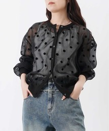 LUCA（ルカ）の「LC/LLL シアードットフロッキー長袖カーディガン（カーディガン/ボレロ）」