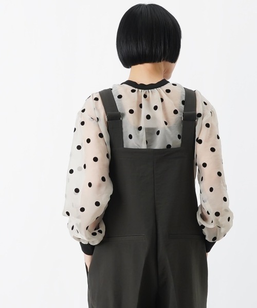 LUCA/LADY LUCK LUCA（ルカ/レディラックルカ）の「LC/LLL シアードットフロッキー長袖カーディガン（カーディガン/ボレロ・レディース・グレー/ブラック・FREE）」の6枚目の写真