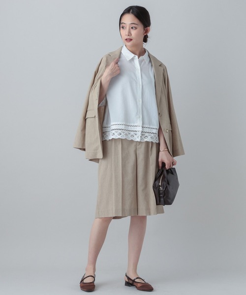 GLOBAL WORK(グローバルワーク)の「MATINEE LINE/バテンレース半袖シャツ/656174(シャツ/ブラウス・レディース・ホワイト系その他2/ブラック・LARGE/MEDIUM)」の3枚目の写真
