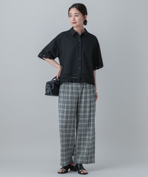 GLOBAL WORK(グローバルワーク)の「MATINEE LINE/バテンレース半袖シャツ/656174(シャツ/ブラウス・レディース・ホワイト系その他2/ブラック・LARGE/MEDIUM)」の8枚目の写真