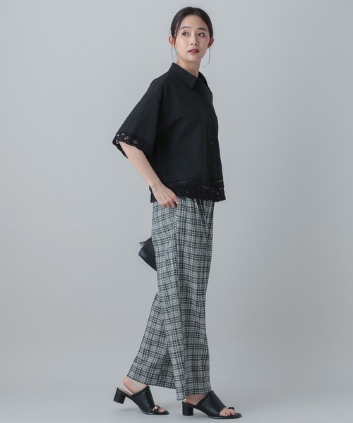 GLOBAL WORK(グローバルワーク)の「MATINEE LINE/バテンレース半袖シャツ/656174(シャツ/ブラウス・レディース・ホワイト系その他2/ブラック・LARGE/MEDIUM)」の9枚目の写真
