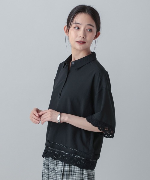 GLOBAL WORK(グローバルワーク)の「MATINEE LINE/バテンレース半袖シャツ/656174(シャツ/ブラウス・レディース・ホワイト系その他2/ブラック・LARGE/MEDIUM)」の12枚目の写真