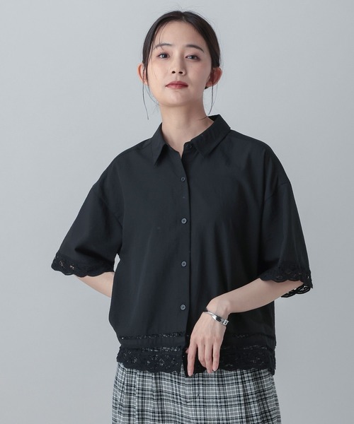 GLOBAL WORK(グローバルワーク)の「MATINEE LINE/バテンレース半袖シャツ/656174(シャツ/ブラウス・レディース・ホワイト系その他2/ブラック・LARGE/MEDIUM)」の13枚目の写真