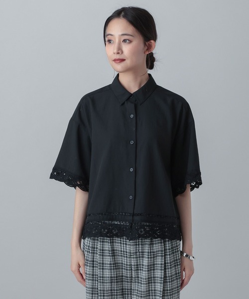 GLOBAL WORK(グローバルワーク)の「MATINEE LINE/バテンレース半袖シャツ/656174(シャツ/ブラウス・レディース・ホワイト系その他2/ブラック・LARGE/MEDIUM)」の14枚目の写真