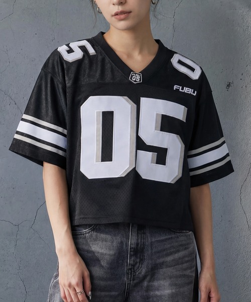 FUBU( フブ)の「【FUBU/フブ】SHORT GAME SHIRTS/レディース ショートゲームシャツ(Tシャツ/カットソー・レディース・ブラック/ピンク・FREE)」の1枚目の写真