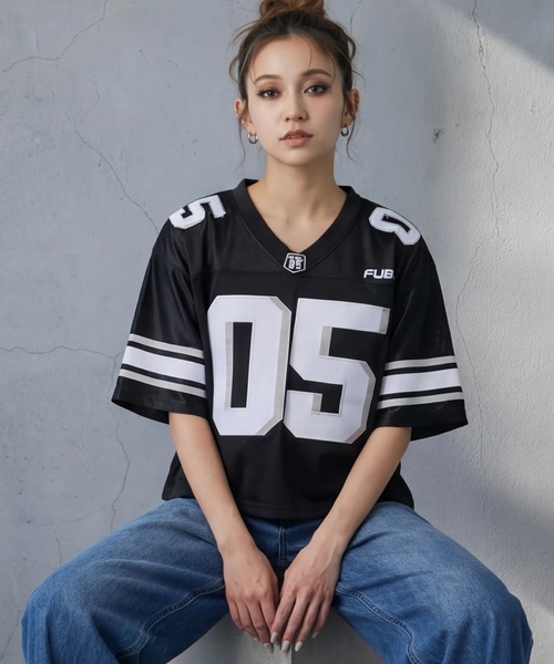 FUBU( フブ)の「【FUBU/フブ】SHORT GAME SHIRTS/レディース ショートゲームシャツ(Tシャツ/カットソー・レディース・ブラック/ピンク・FREE)」の4枚目の写真
