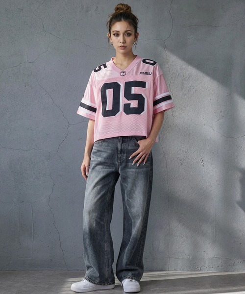 FUBU( フブ)の「【FUBU/フブ】SHORT GAME SHIRTS/レディース ショートゲームシャツ(Tシャツ/カットソー・レディース・ブラック/ピンク・FREE)」の12枚目の写真