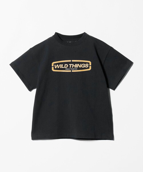 WILD THINGS(ワイルドシングス)の「【別注】<WILD THINGS> ロゴ ショートスリーブ Tシャツ / キッズ 110cm-130cm(Tシャツ/カットソー・キッズ・ホワイト/ブラック/ネイビー・XS(110-120cm)/S(120-130cm))」の3枚目の写真