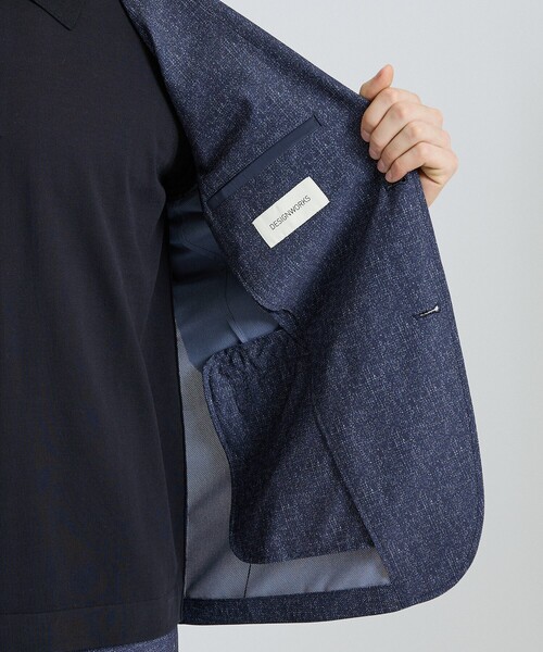 DESIGNWORKS(デザインワークス)の「【セットアップ対応】ナイロントリコット ダブルプリント ジャケット / ストレッチ / パッカブル仕様(テーラードジャケット・メンズ・グレー/ネイビー・46/44/52/50/48)」の5枚目の写真